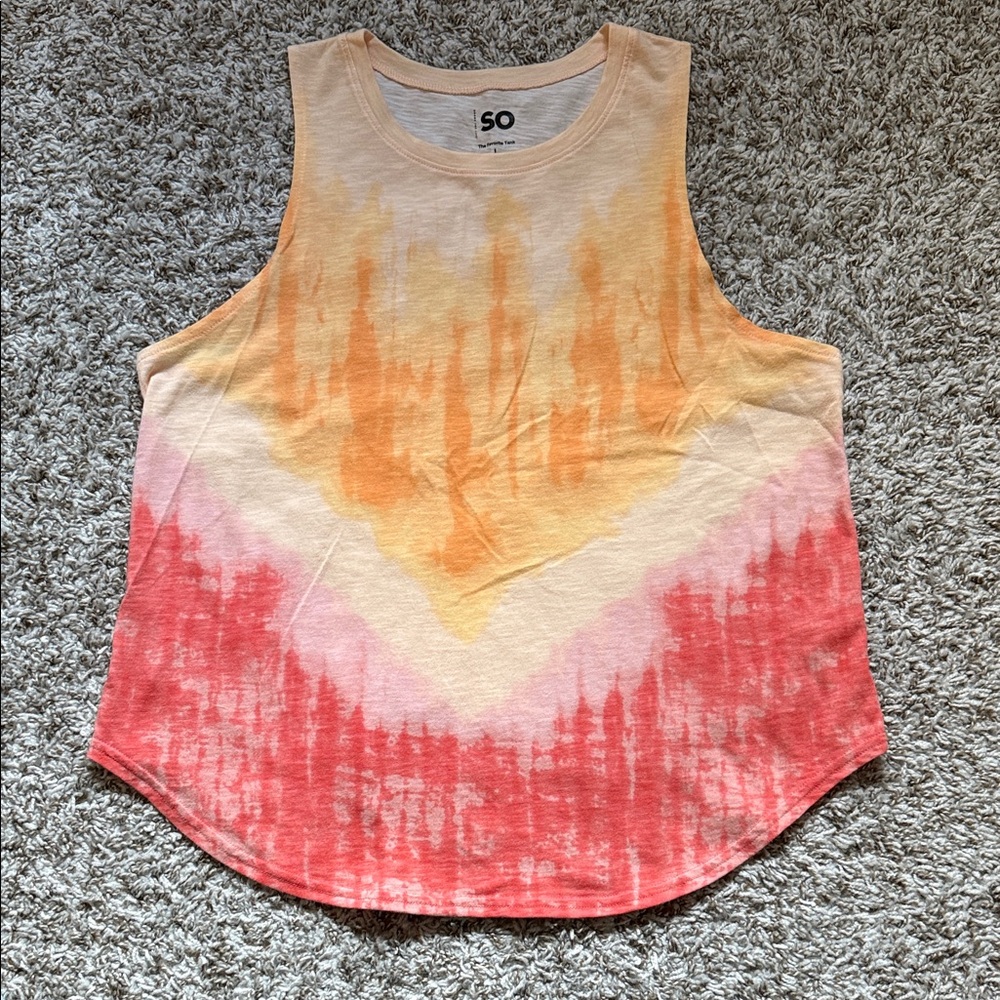 Peach and Coral Tie-Dye Tank